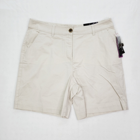 Kim Rogers Shorts Women's Size 14 Blue Bermuda Chino Golf Comfort Waist NWT - Picture 1 of 12